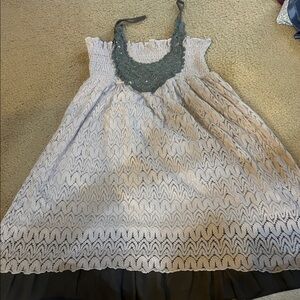 A'Reve Gray and White Kids Casual Dress